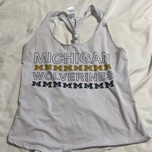 Michigan Wolverines Women's White Tank Top